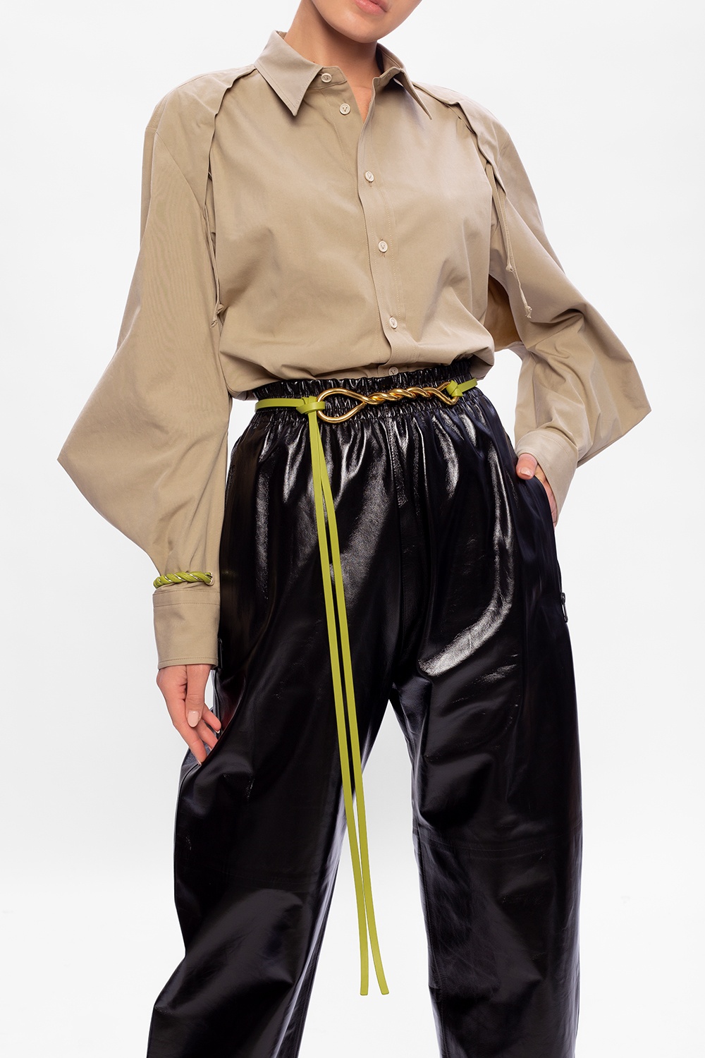 bottega veneta point lock leather belt Bottega Veneta